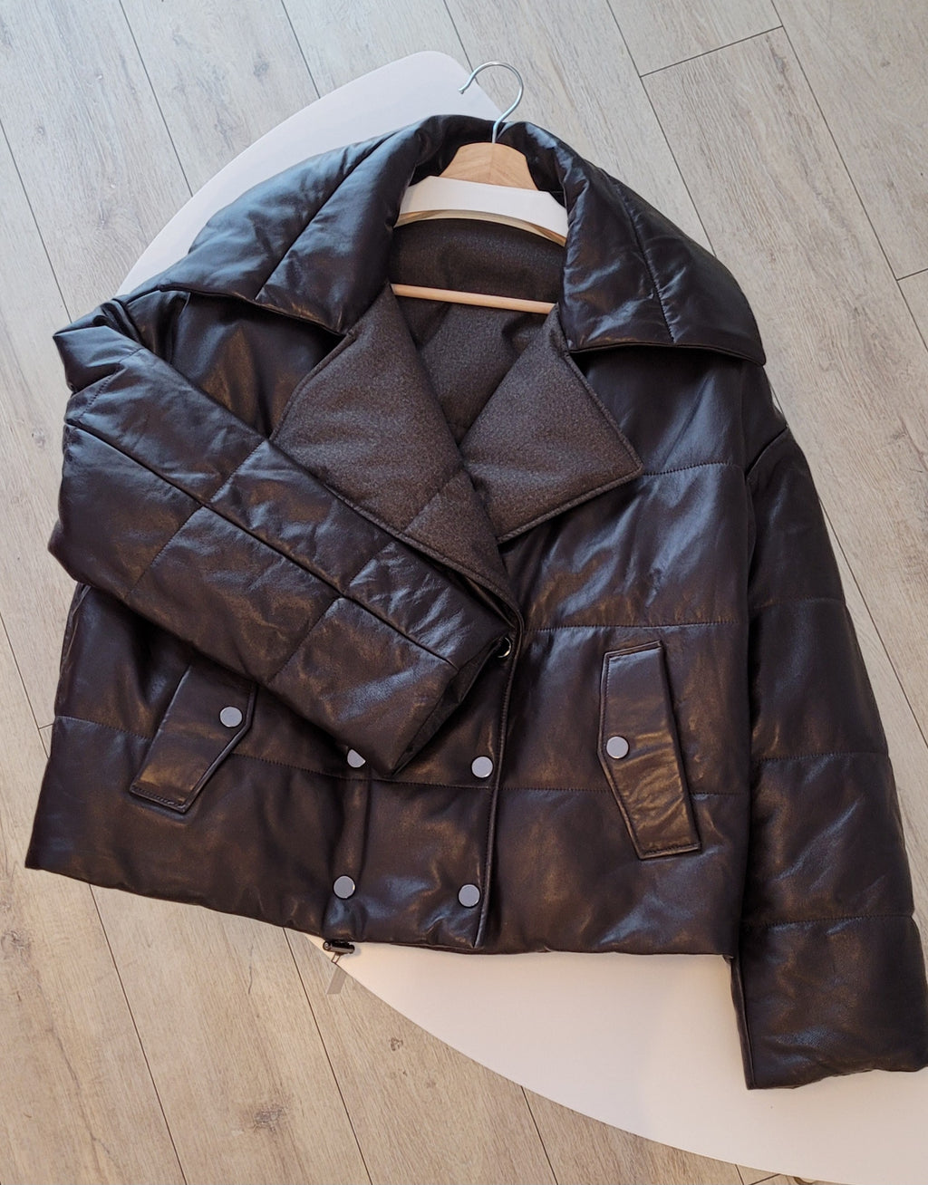 Dwustronna ocieplana damska kurtka skórzana