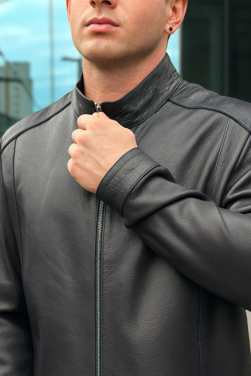 Granatowa Ramoneska Jumbo