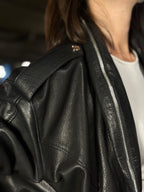 Classic Black Leather Jacket with Modern Edge