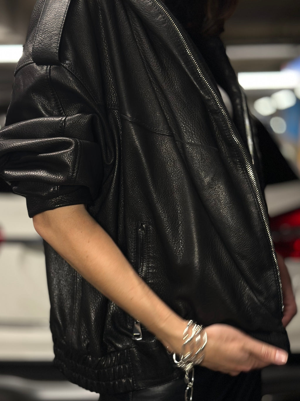 Classic Black Leather Jacket with Modern Edge