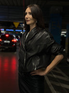 Classic Black Leather Jacket with Modern Edge