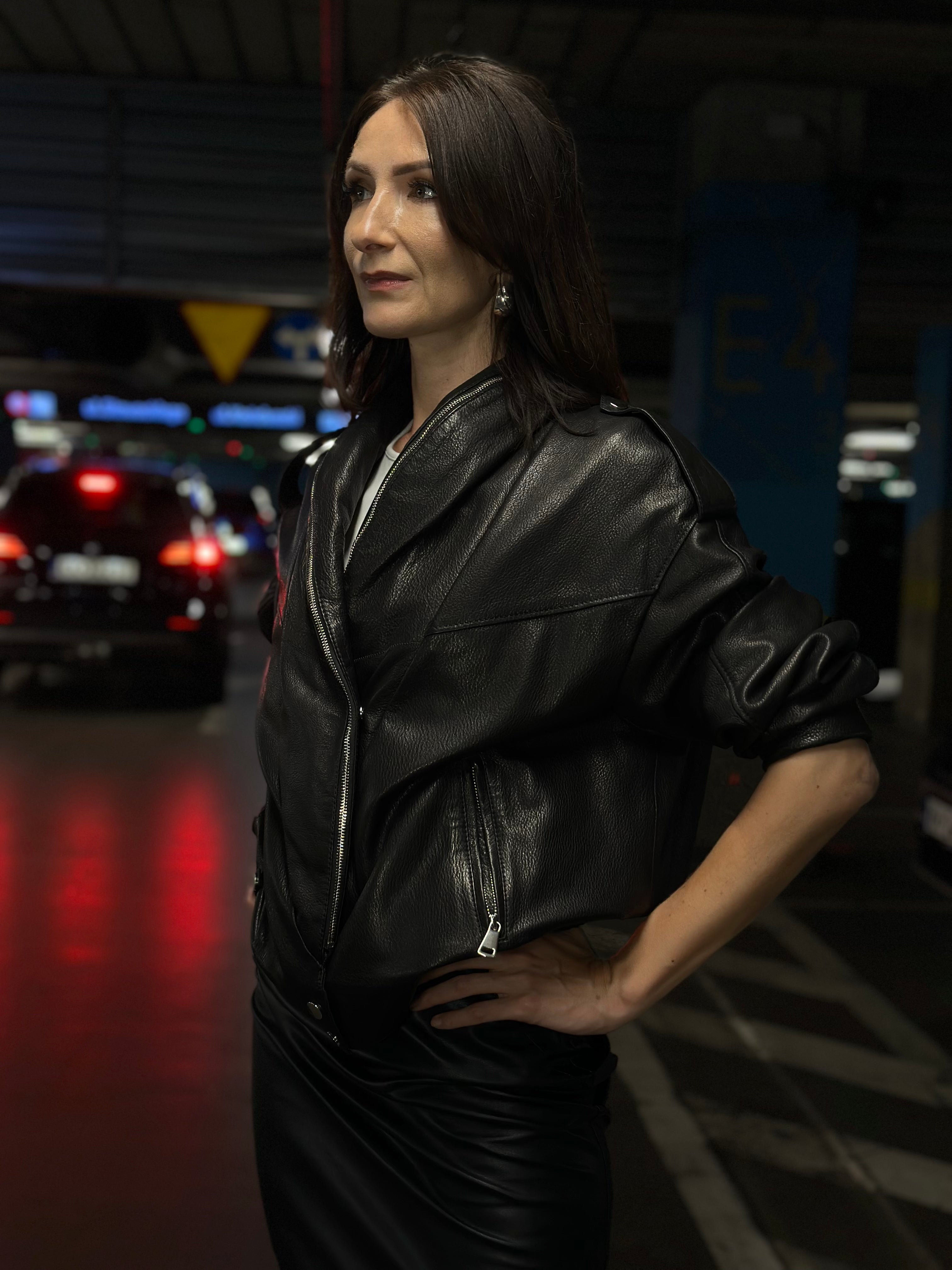 Classic Black Leather Jacket with Modern Edge