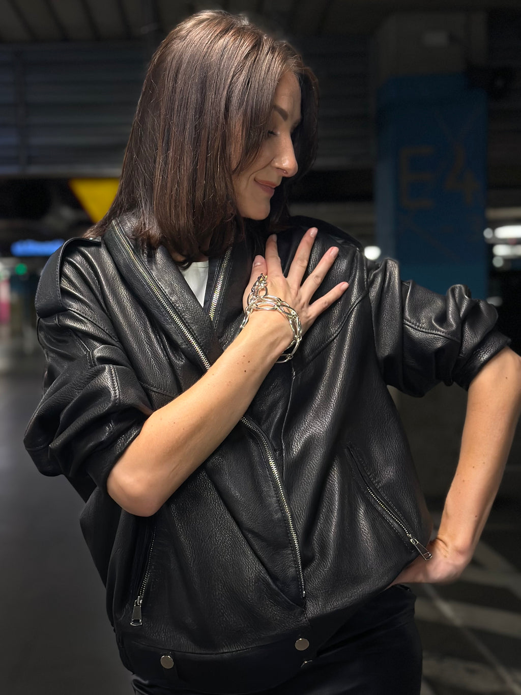 Classic Black Leather Jacket with Modern Edge