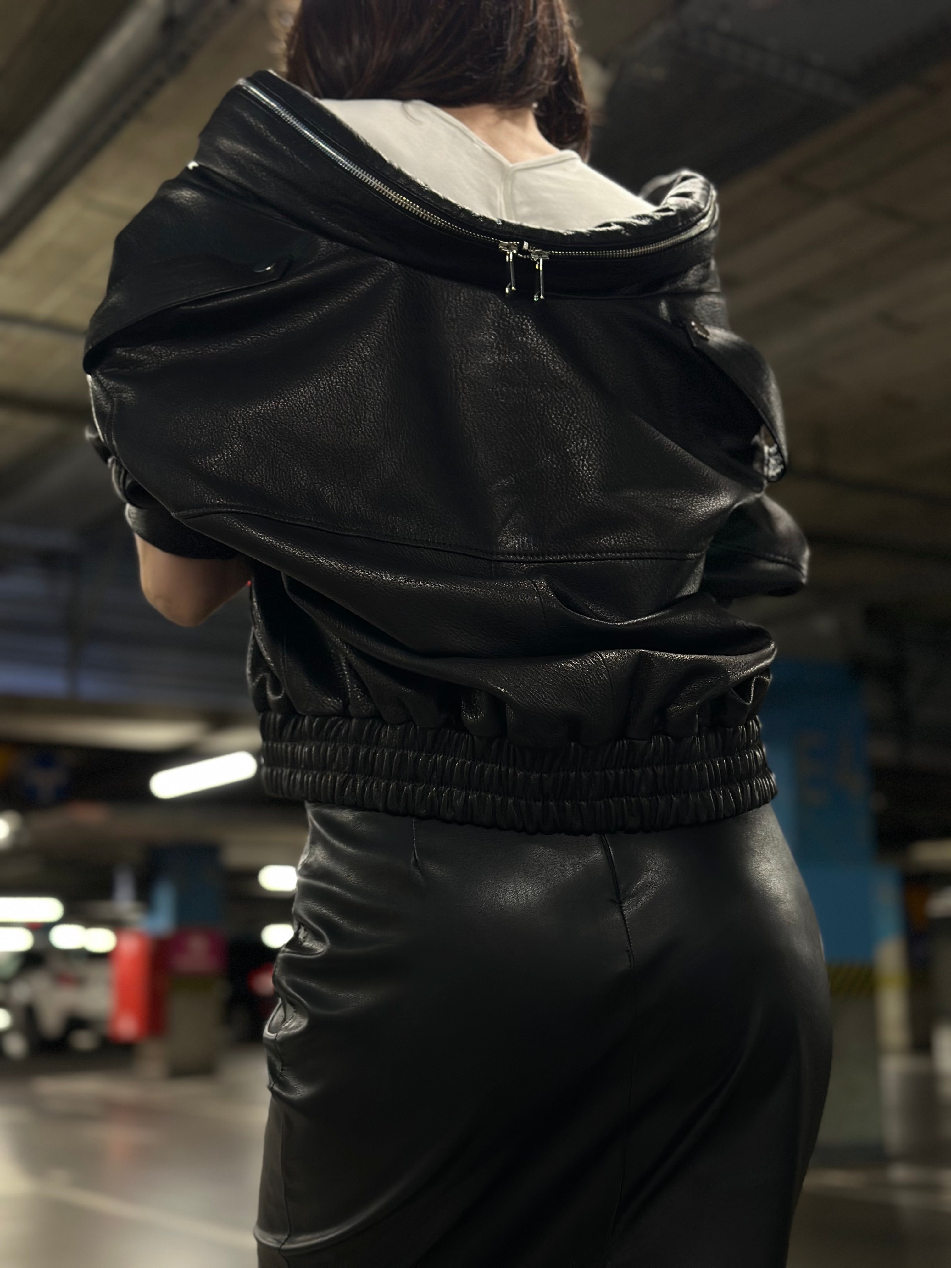 Classic Black Leather Jacket with Modern Edge