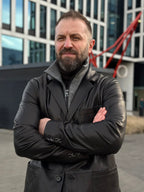 Skórzana marynarka męska czarna 