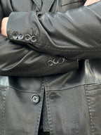 Skórzana marynarka męska czarna 