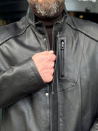 Black men’s leather jacket