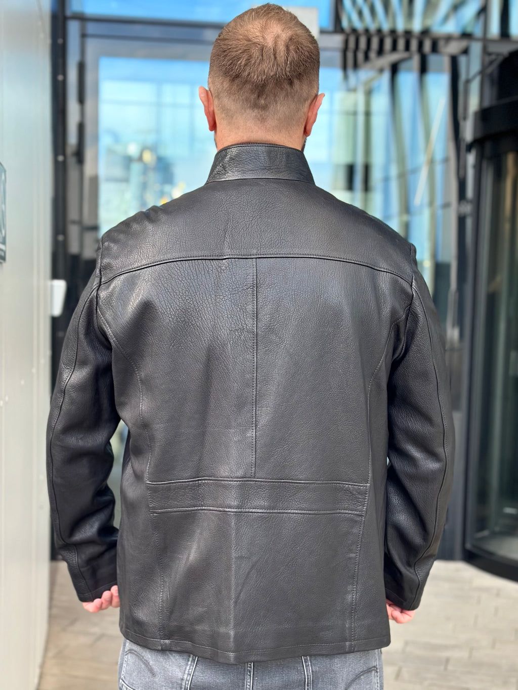Black men’s leather jacket