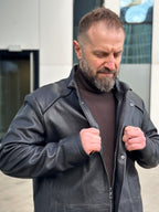 Black men’s leather jacket