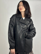 Damska skórzana kurtka w ciemnozielonym kolorze