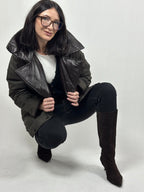 Dwustronna ocieplana damska kurtka skórzana