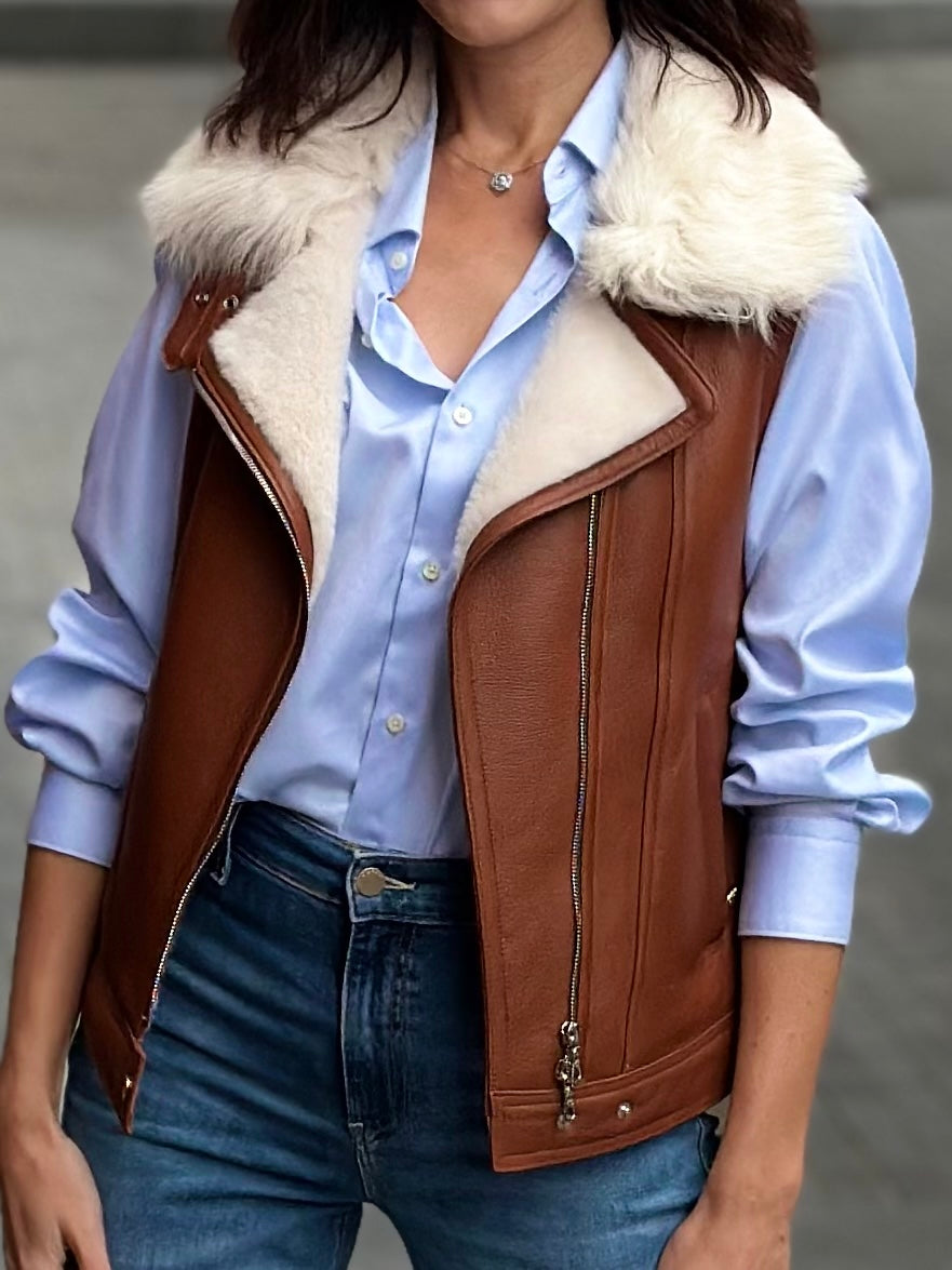 Kamizelka ze skóry naturalnej owczej