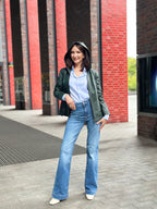 Damska kurtka skórzana z kapturem