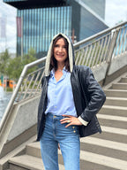 Kurtka skórzana z kapturem