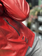 Kurtka skórzana z kapturem