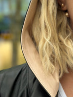 Kurtka skórzana z kapturem