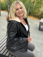 Kurtka skórzana z kapturem