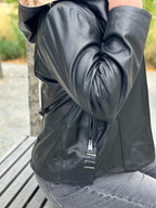 Kurtka skórzana z kapturem