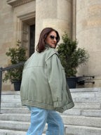 Oversize'owa skórzana kurtka