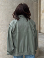 Oversize'owa skórzana kurtka