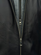 Black men’s leather bomber jacket
